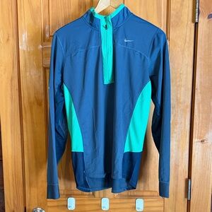 Men’s Nike Gray and Green 1/4 Zip Athletic Pullover